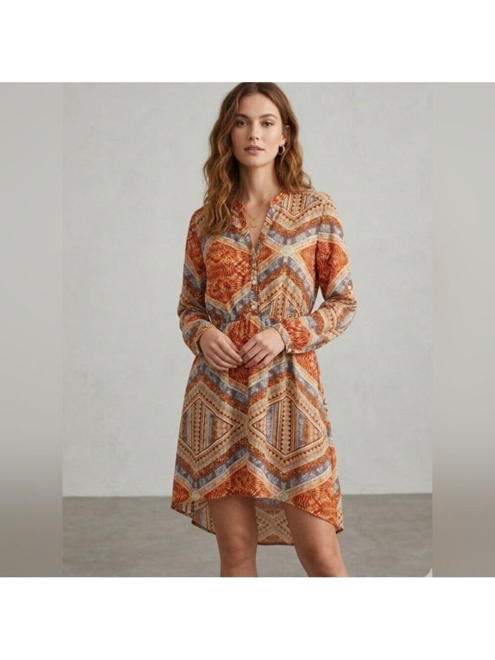 Romeo And Juliet Couture Mosaic Print Hi Lo Dress Medium